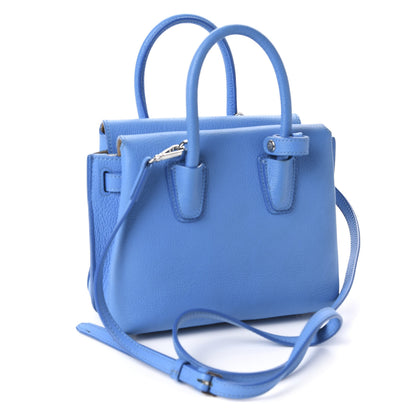 MCM Grained Calfskin Mini Milla Tote Mediterranean Blue 4 of 14