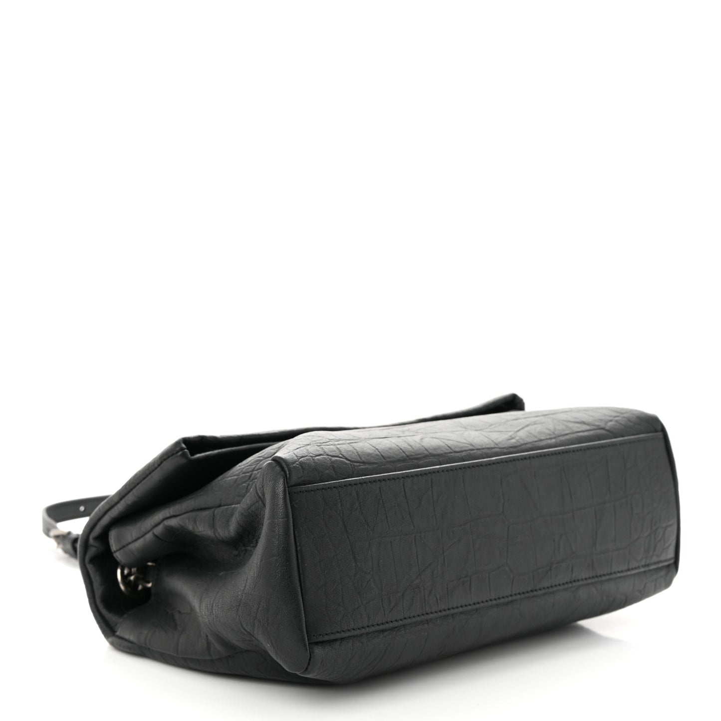 Calfskin Crocodile Embossed Medium West Hollywood Monogram Fold-Over Bag
