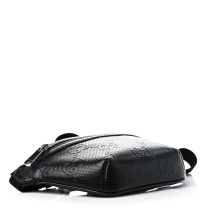 Gucci Calfskin GG Tennis Embossed Belt Bag Black 4 of 11