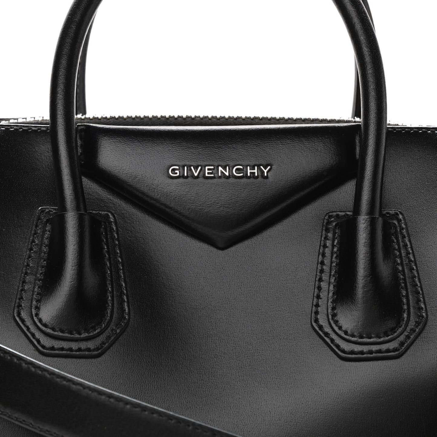 Shiny Lord Calfskin Small Antigona Black