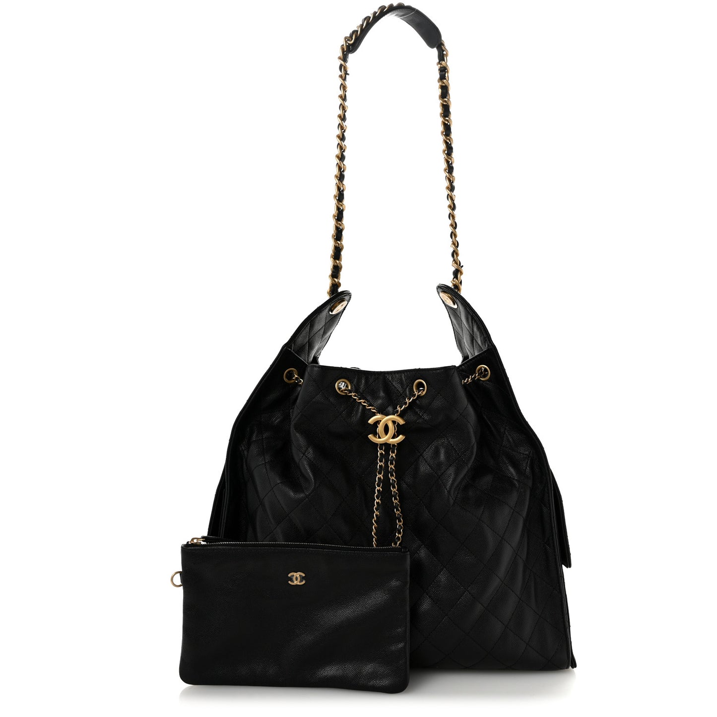 Caviar Quilted Large Chanel 25 Handbag Black