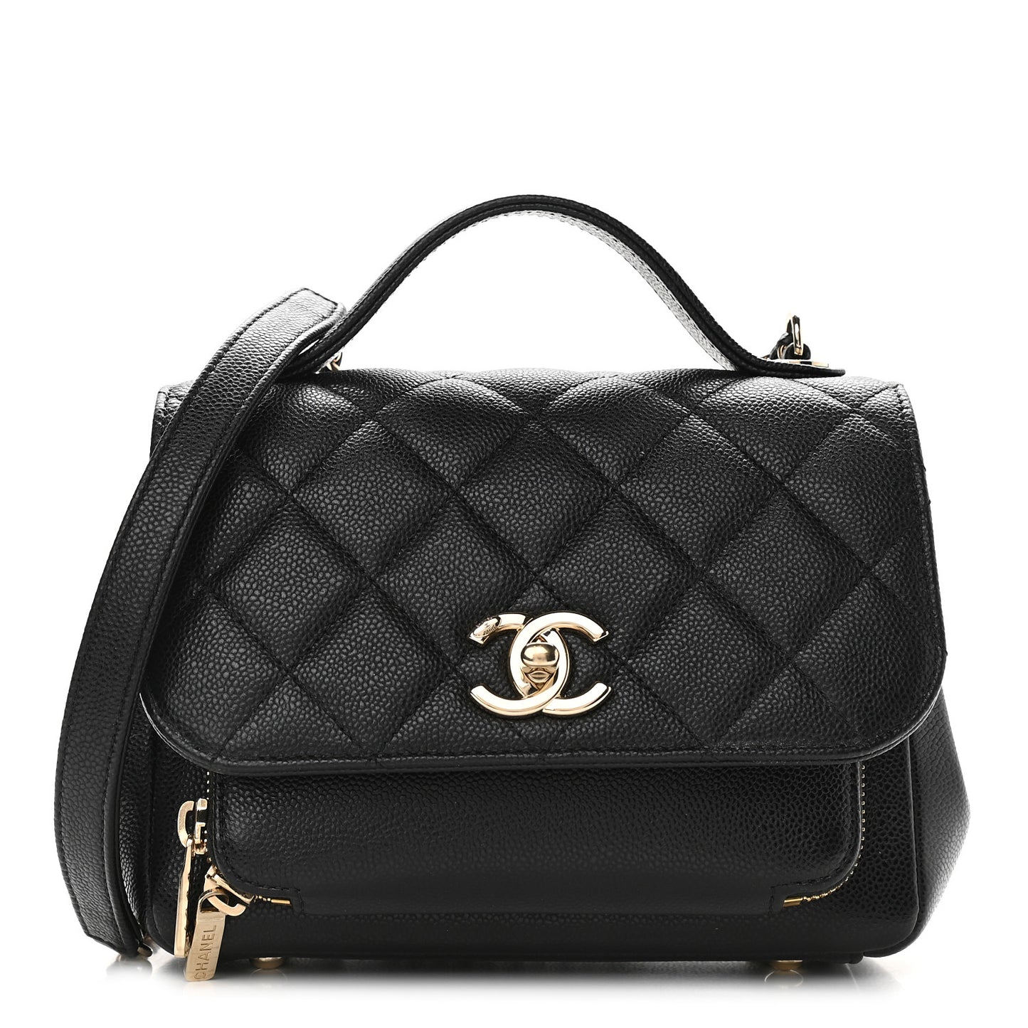 Caviar Quilted Small Business Affinity Flap Black