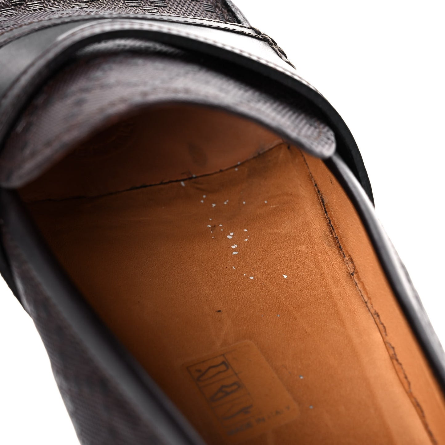 Diamante Calfskin Mens Driver Loafers 9 Brown