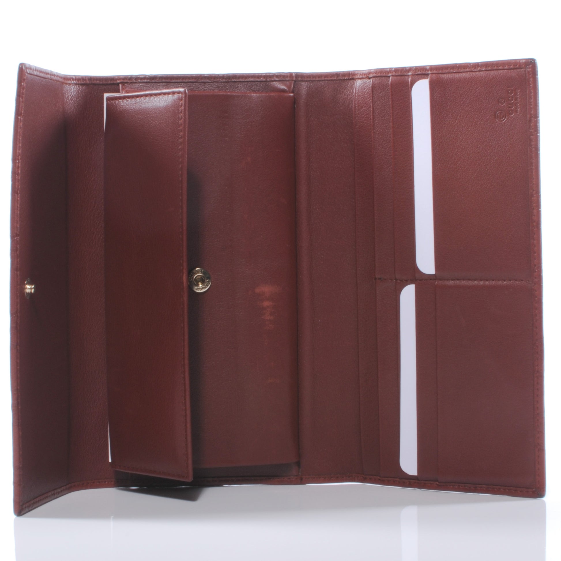 Gucci Guccissima Continental Wallet Dark Red 4 of 6