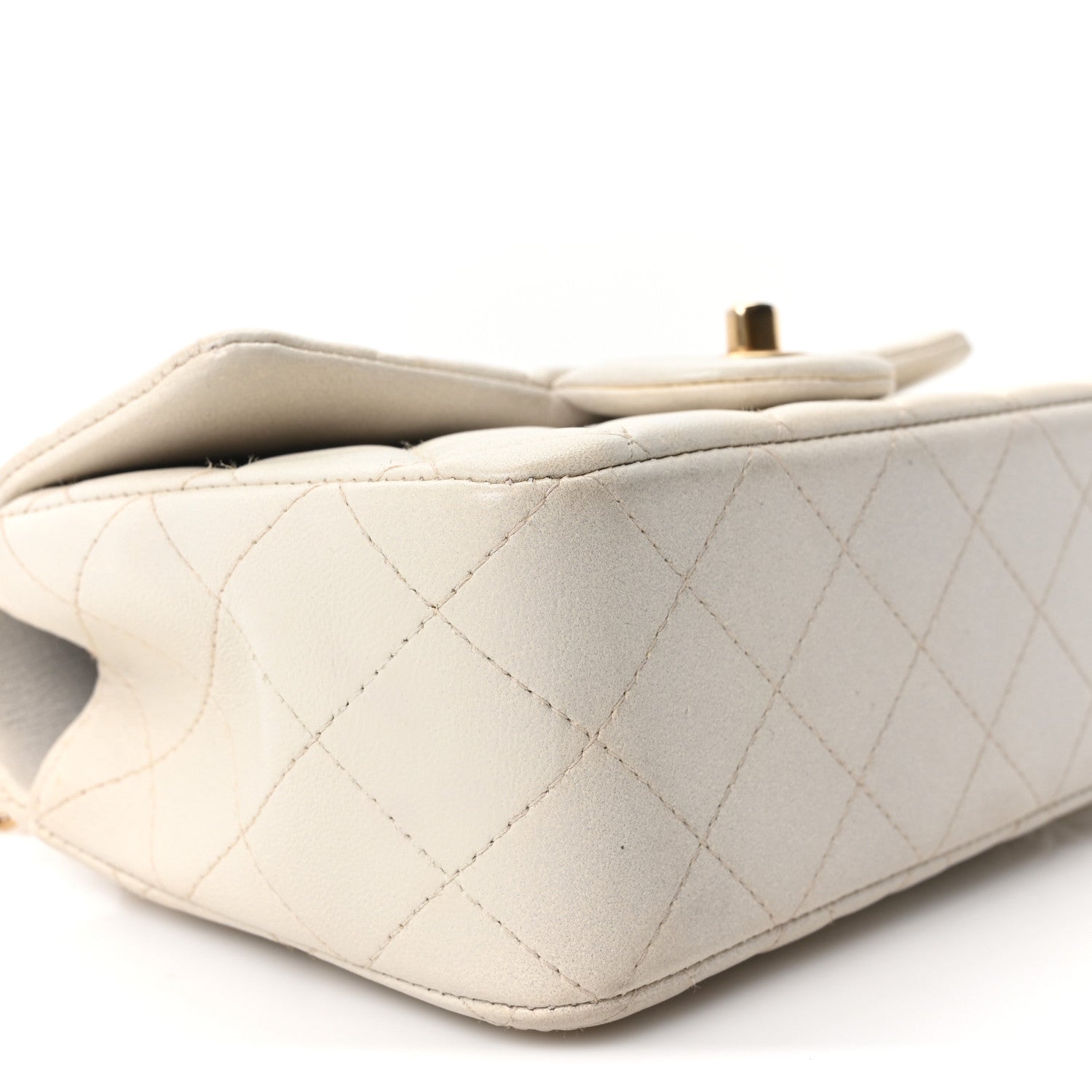 Chanel Iridescent Lambskin Quilted Mini Top Handle Rectangular Flap White 9 of 10