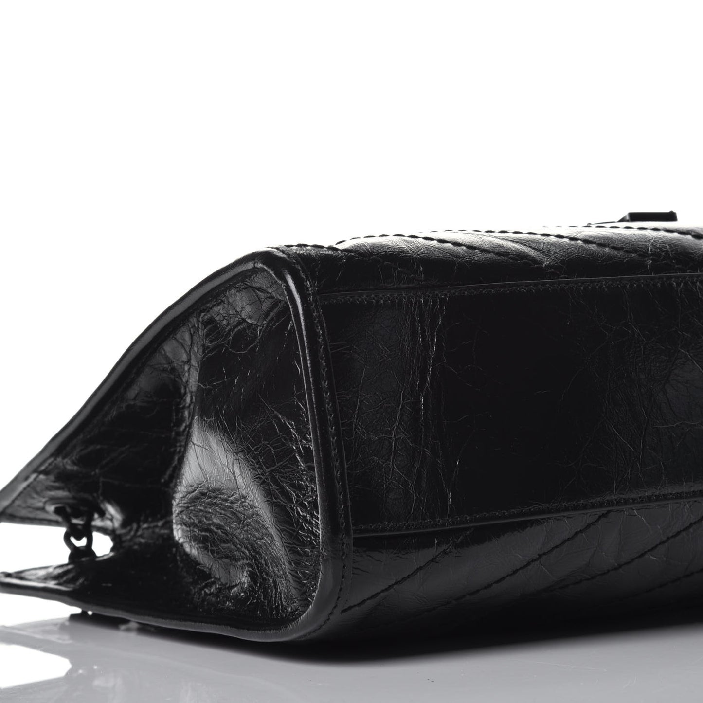 Crinkled Calfskin Matelasse Monogram Medium Niki Shopper Tote Black