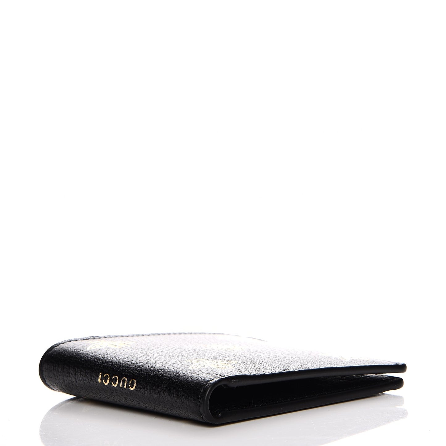 Calfskin Bee Star Bi-Fold Wallet Black