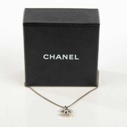 Chanel Crystal Timeless CC Necklace Silver 5 of 6