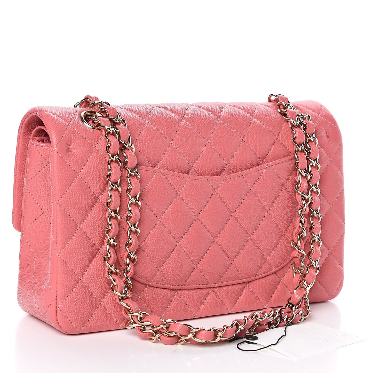 Caviar Quilted Medium Double Flap Pink