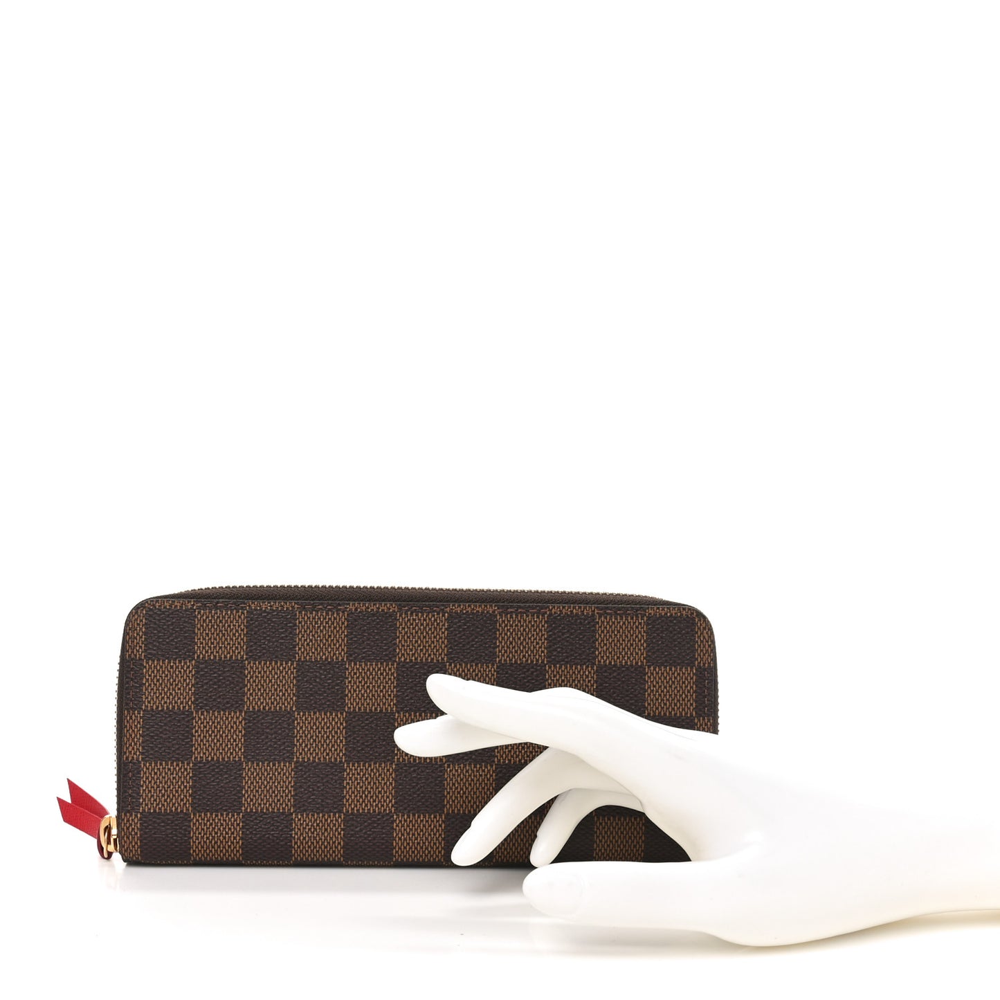 Damier Ebene Clemence Wallet Cherry