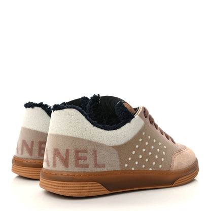 Chanel Fabric Suede Calfskin Logo Sneakers 36 Light Beige 4 of 9