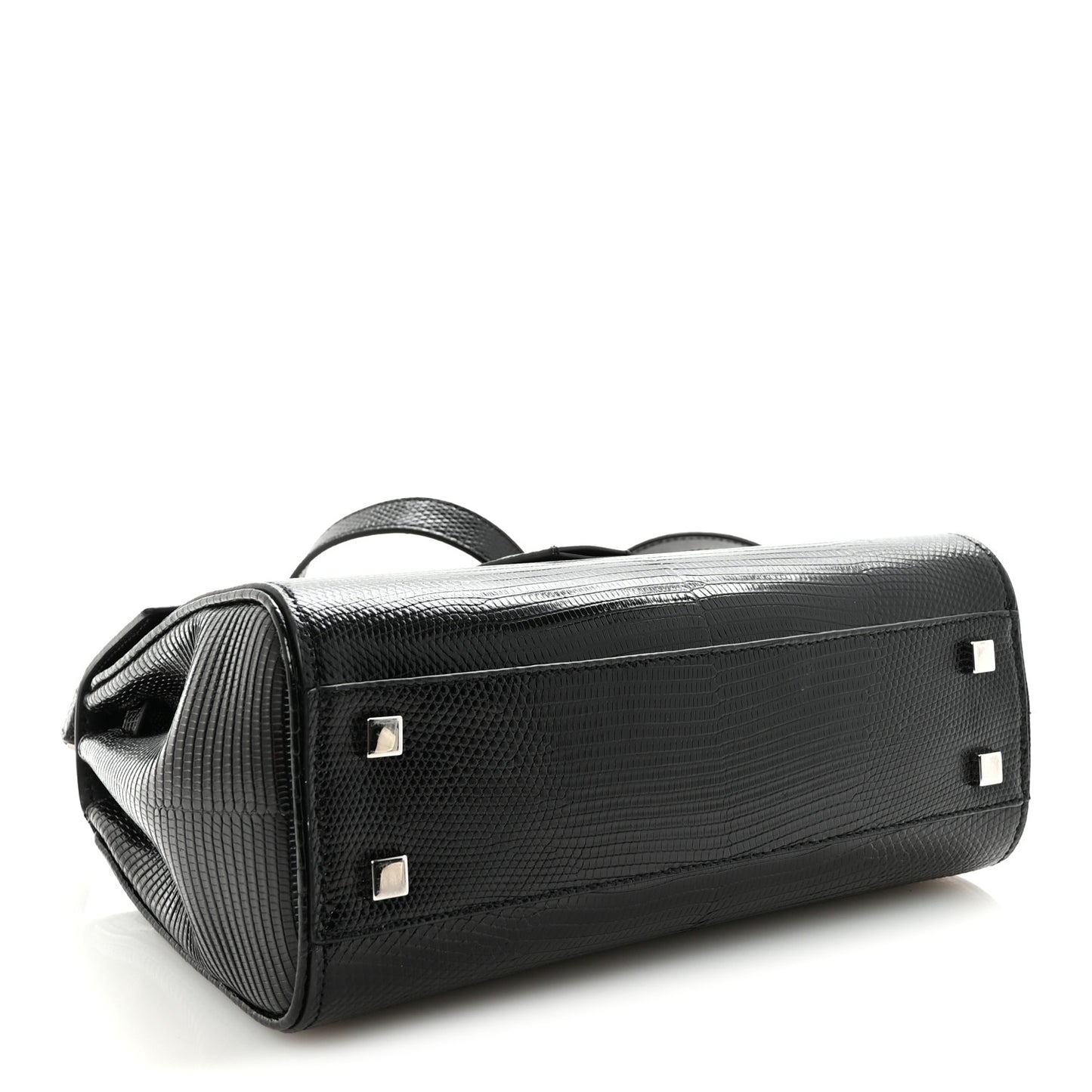 Lizard Le Fermoir Top Handle Bag Small Black