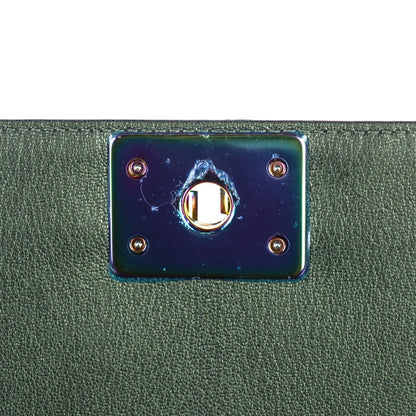 Chanel Iridescent Goatskin Quilted Medium Boy Flap Green 8 of 8