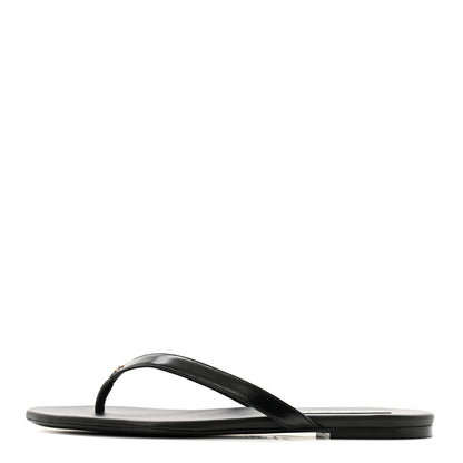 Chanel Shiny Lambskin Crystal CC Thong Sandals 40.5 Black 1 of 10