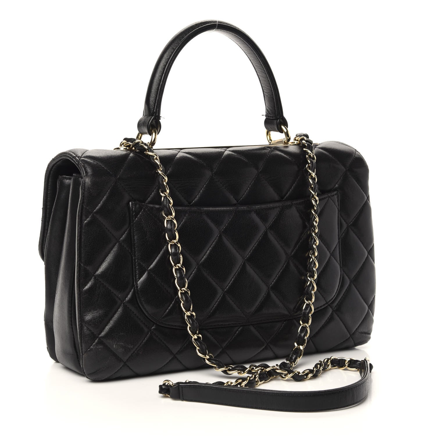 Chanel Lambskin Quilted Medium Trendy CC Flap Dual Handle Bag Black 4 of 14