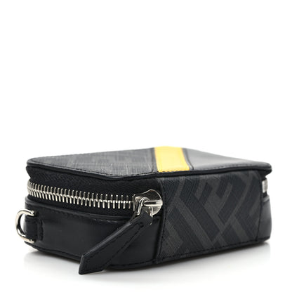 Fendi Glazed Fabric Vitello Cover Grace FF 1974 Diagonal Mini Camera Case Black Sunflower 4 of 10