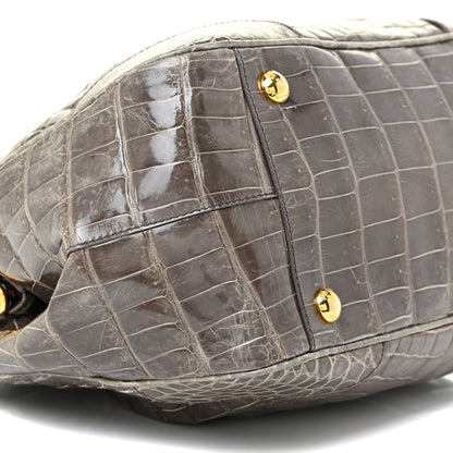 Prada Crocodile Frame Shoulder Bag Grigio 8 of 13