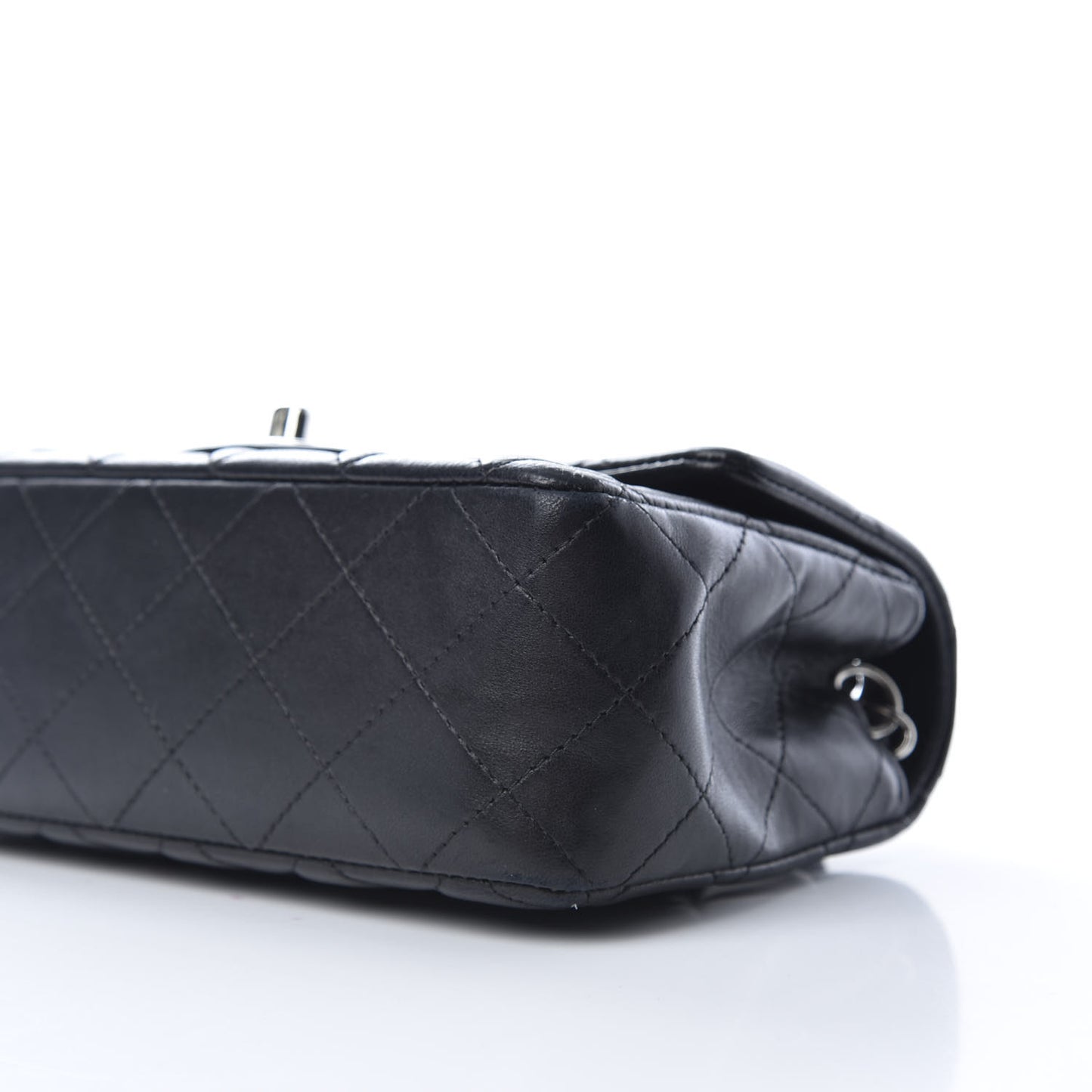 Lambskin Quilted Mini Rectangular Flap Black