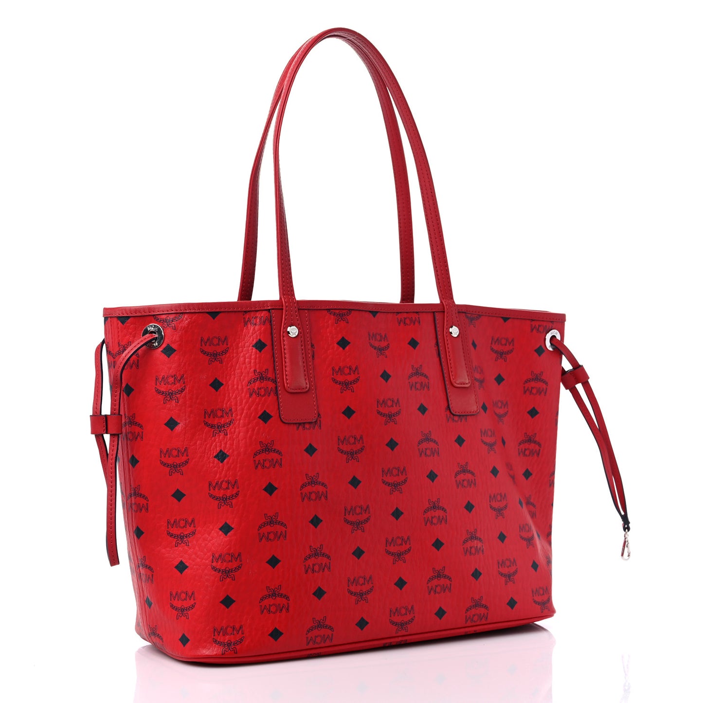 Visetos Medium Liz Reversible Shopper Tote Ruby Red