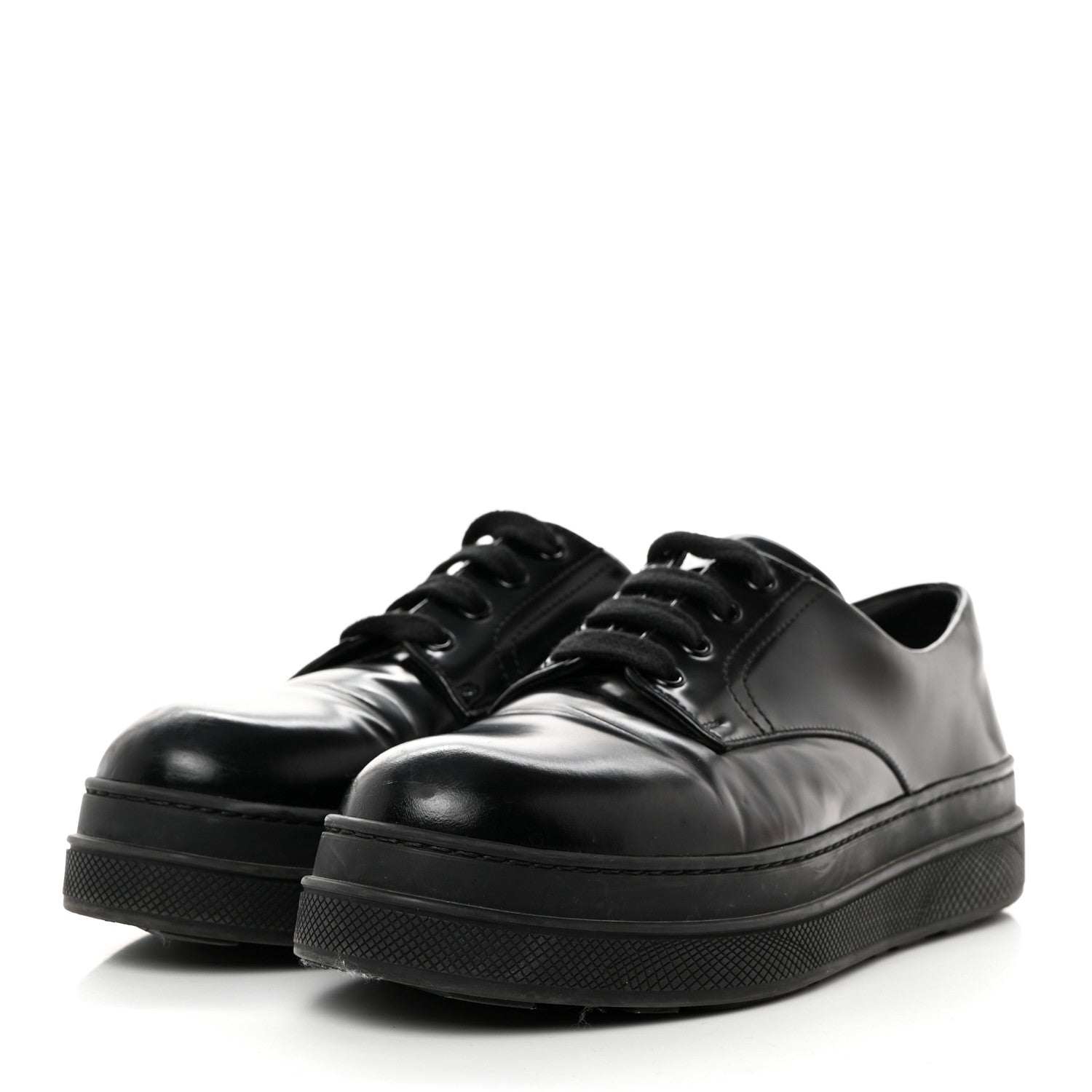 Prada Vitello Soft Low Top Sneakers 40.5 Black 3 of 8
