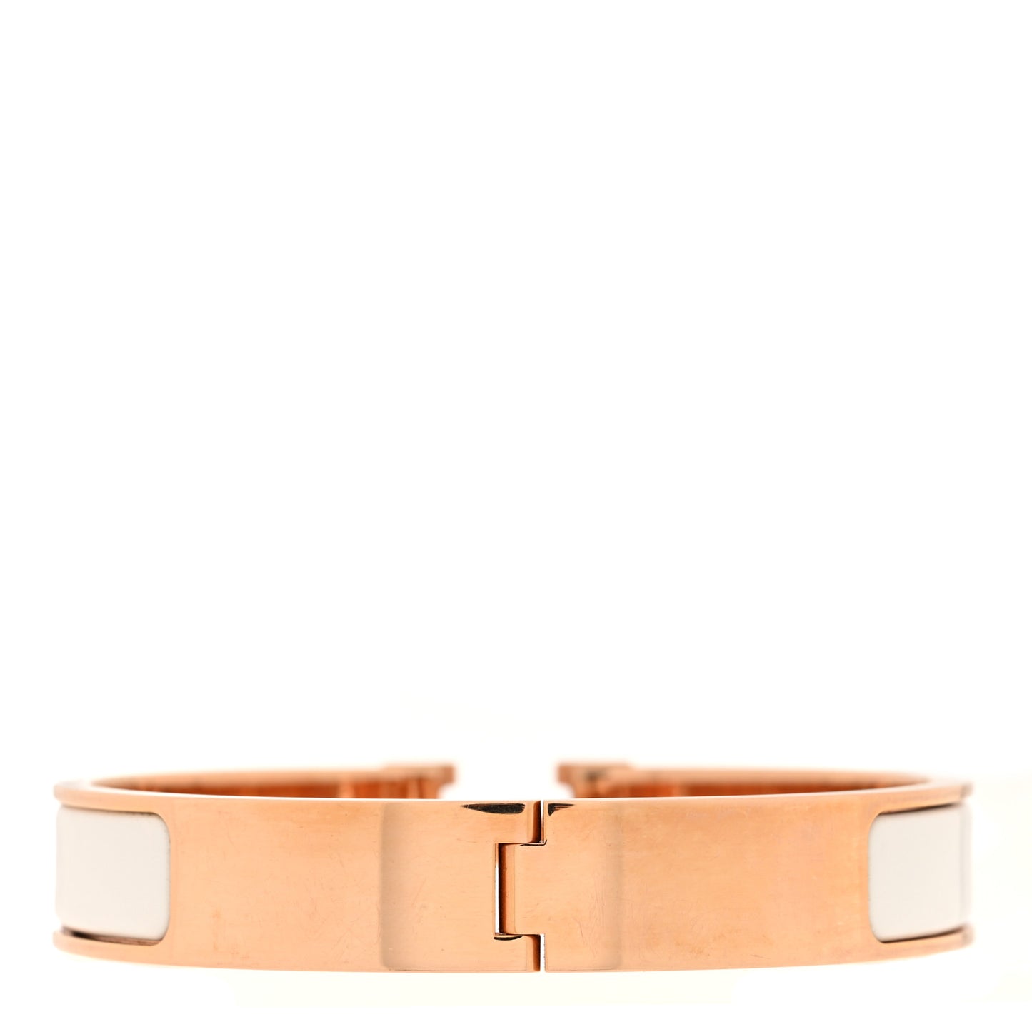 Enamel Narrow Clic Clac H Bracelet GM White