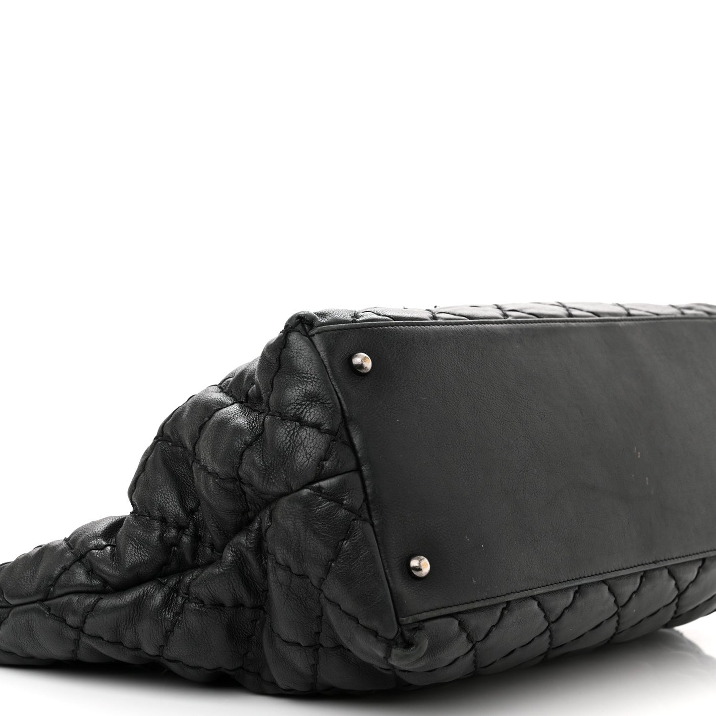 Calfskin Ultimate Stitch Shopping Tote Black