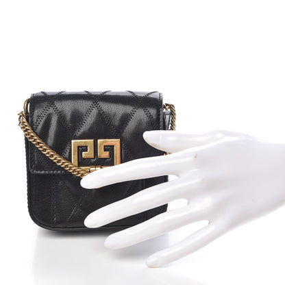 Givenchy Goatskin Quilted Nano GV3 Bag Black 2 of 8