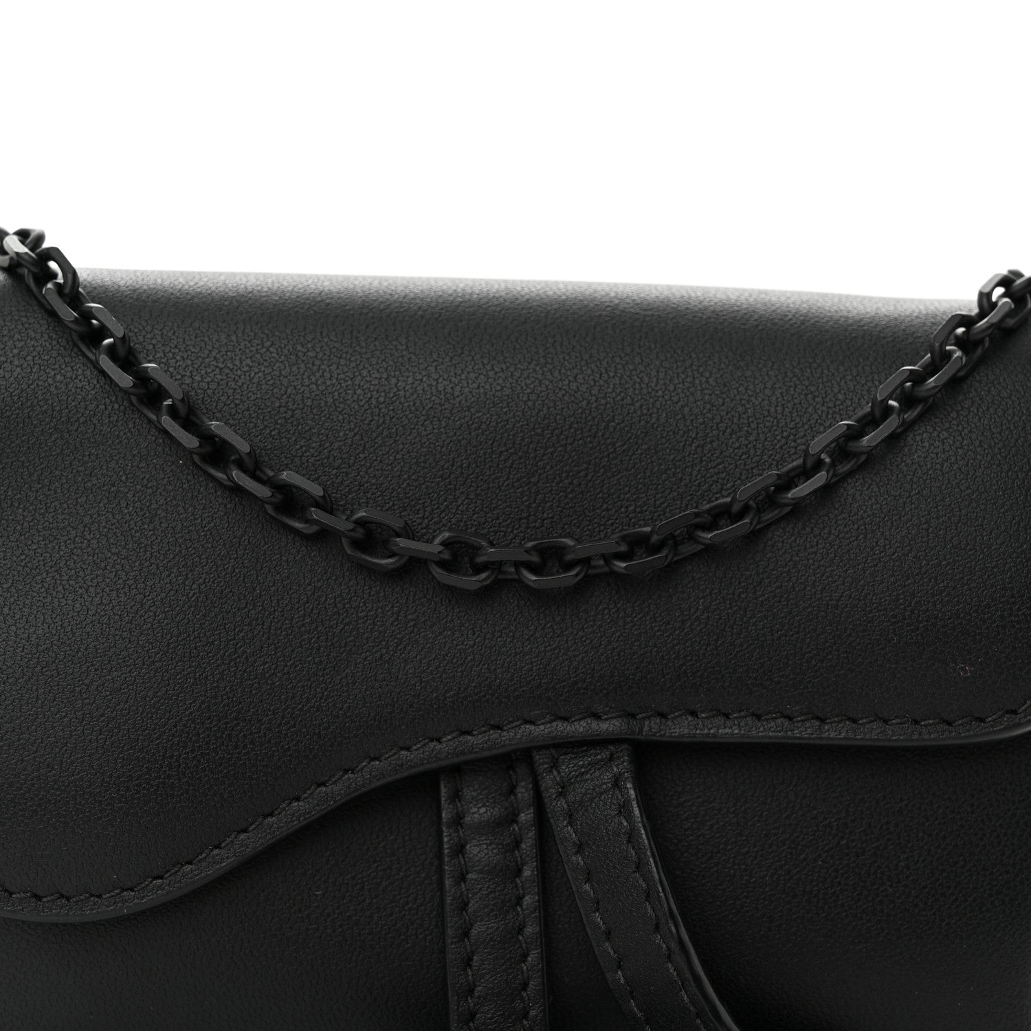 Christian Dior Ultra Matte Calfskin Nano Saddle Chain Pouch Black 8 of 11