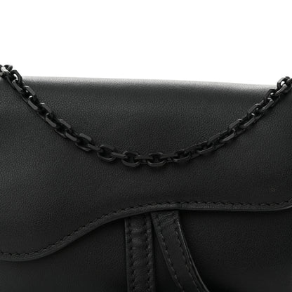 Christian Dior Ultra Matte Calfskin Nano Saddle Chain Pouch Black 8 of 11