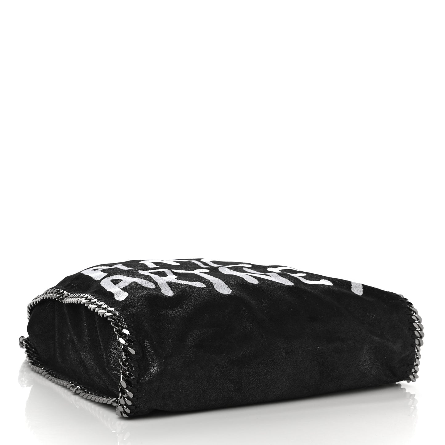 X ED CURTIS Shaggy Deer Logo Embroidered Large Falabella Black