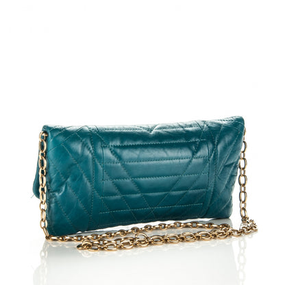 Lanvin Lambskin Quilted Happy Long Crossbody Blue 3 of 7