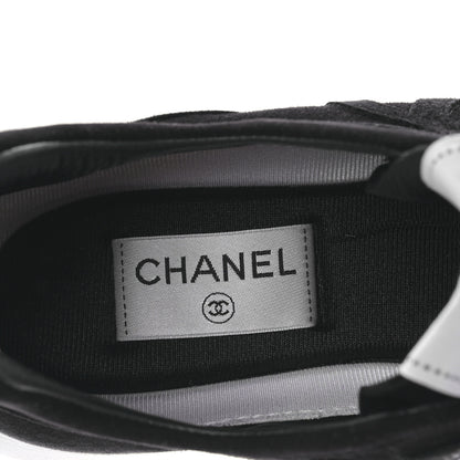 Chanel Suede Goatskin CC Sneakers 39.5 Black 7 of 8