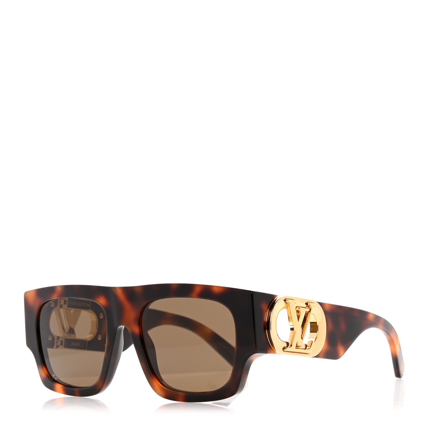 Louis Vuitton Acetate LV Link Square Sunglasses Z1479W Dark Tortoise 1 of 10
