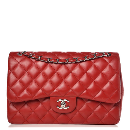 Chanel Lambskin Quilted Jumbo Double Flap Red 1 of 11