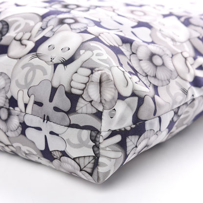 Chanel Nylon Cat Emoticon Tote Navy Silver 8 of 9