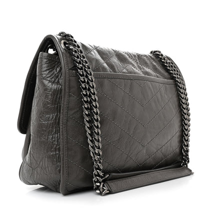 Saint Laurent Crinkled Calfskin Matelasse Monogram Medium Niki Chain Satchel Faggio 3 of 10