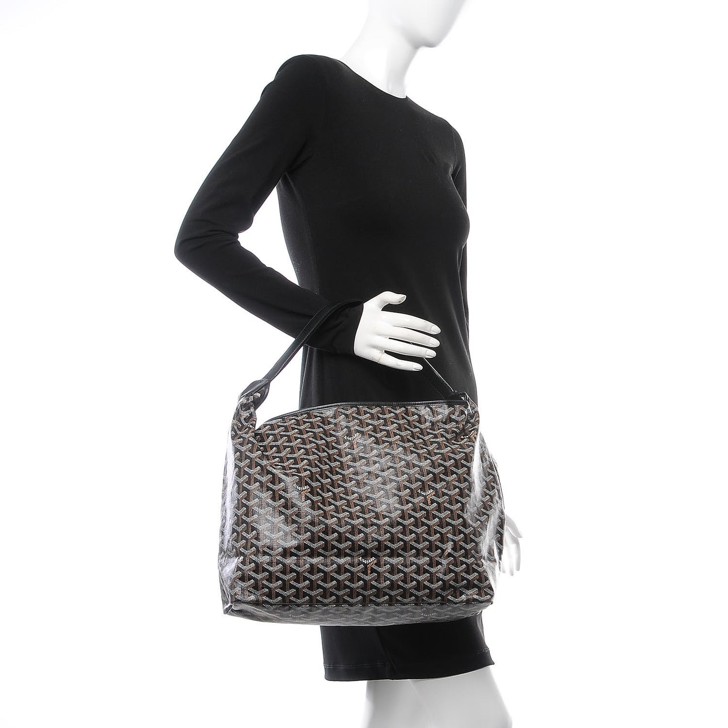 Goyardine Fidji Zip Hobo Black