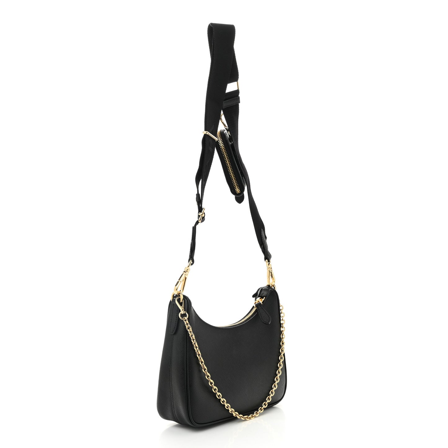 Saffiano Lux Re-Edition 2005 Shoulder Bag Black