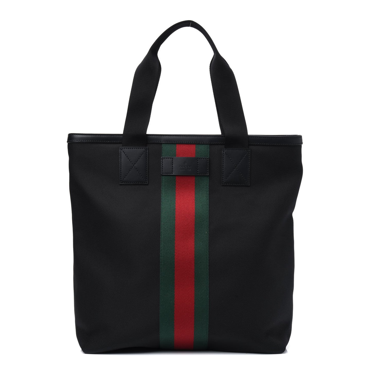 Techno Canvas Web Vertical Tote Black
