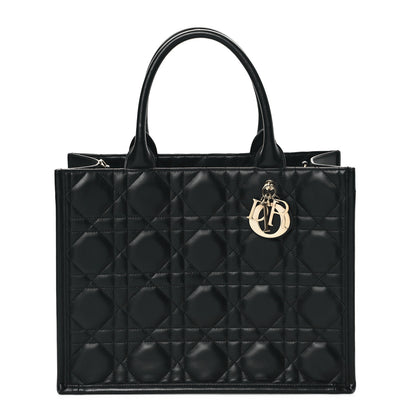Christian Dior Calfskin Macro Cannage Medium Book Tote Black 1 of 10