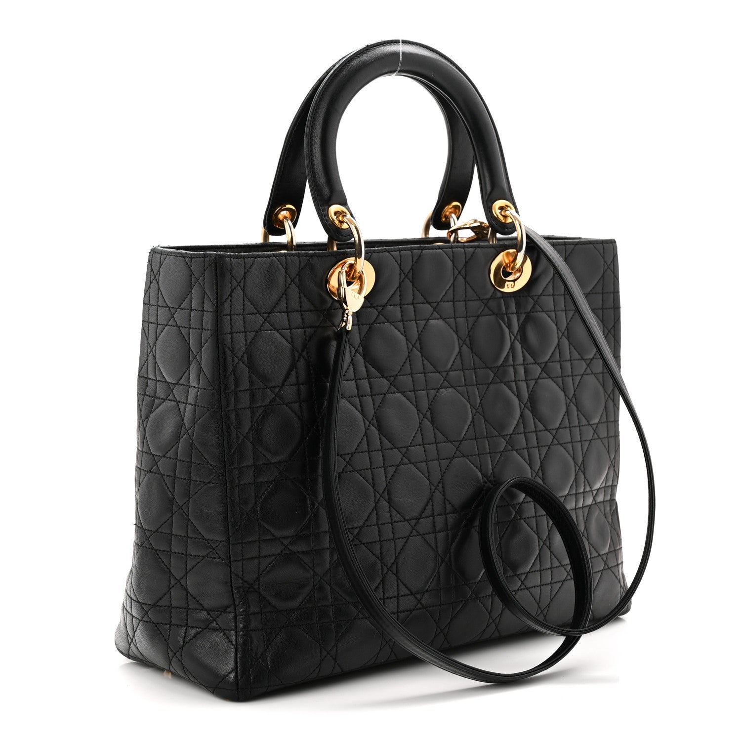 Christian Dior Lambskin Cannage Large Lady Dior Black 3 of 11
