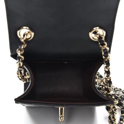 Chanel Lambskin Quilted Extra Mini Wallet On Chain WOC Black 5 of 8