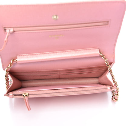 Chanel Iridescent Caviar Quilted Wallet on Chain WOC Rose Pink 5 of 11