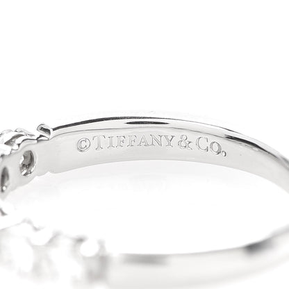 Tiffany Platinum Diamond 3mm Half Circle Embrace Band Ring 53 6.25 4 of 5
