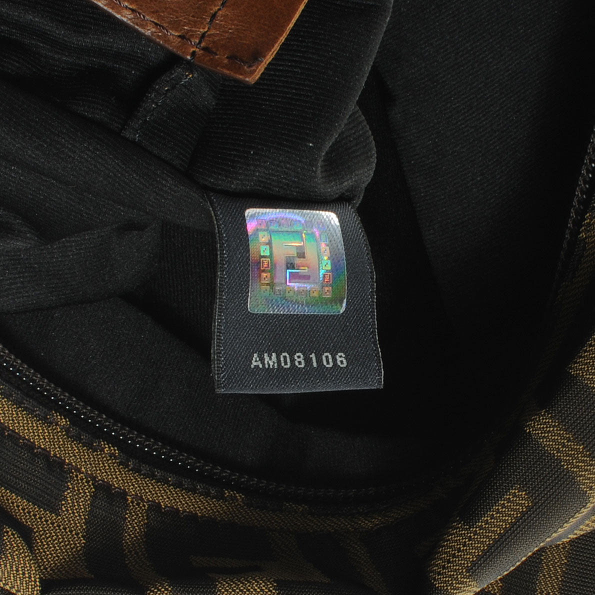 Fendi Zucca Vitello Patchwork Shoulder Flap Bag Tobacco Sabbia 7 of 8