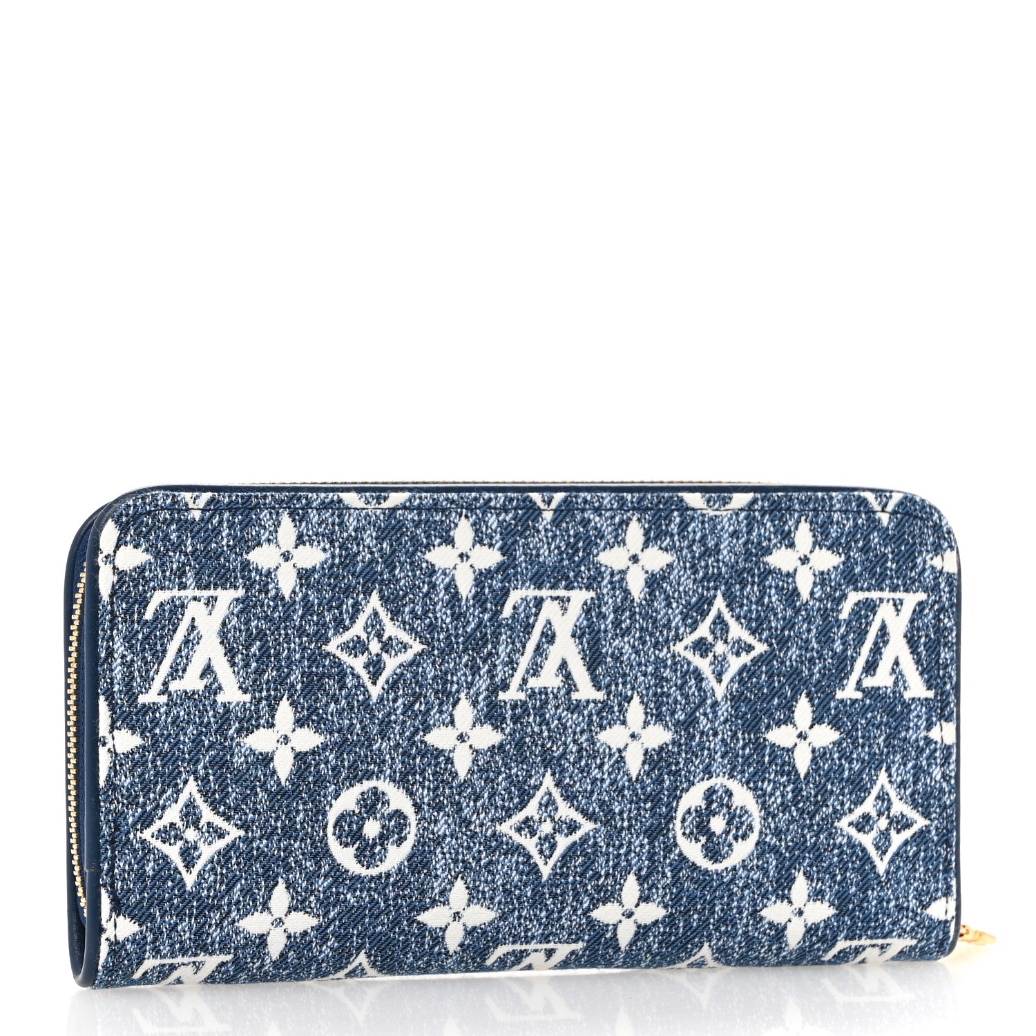 Louis Vuitton Denim Monogram Jacquard Zippy Wallet Blue 3 of 8