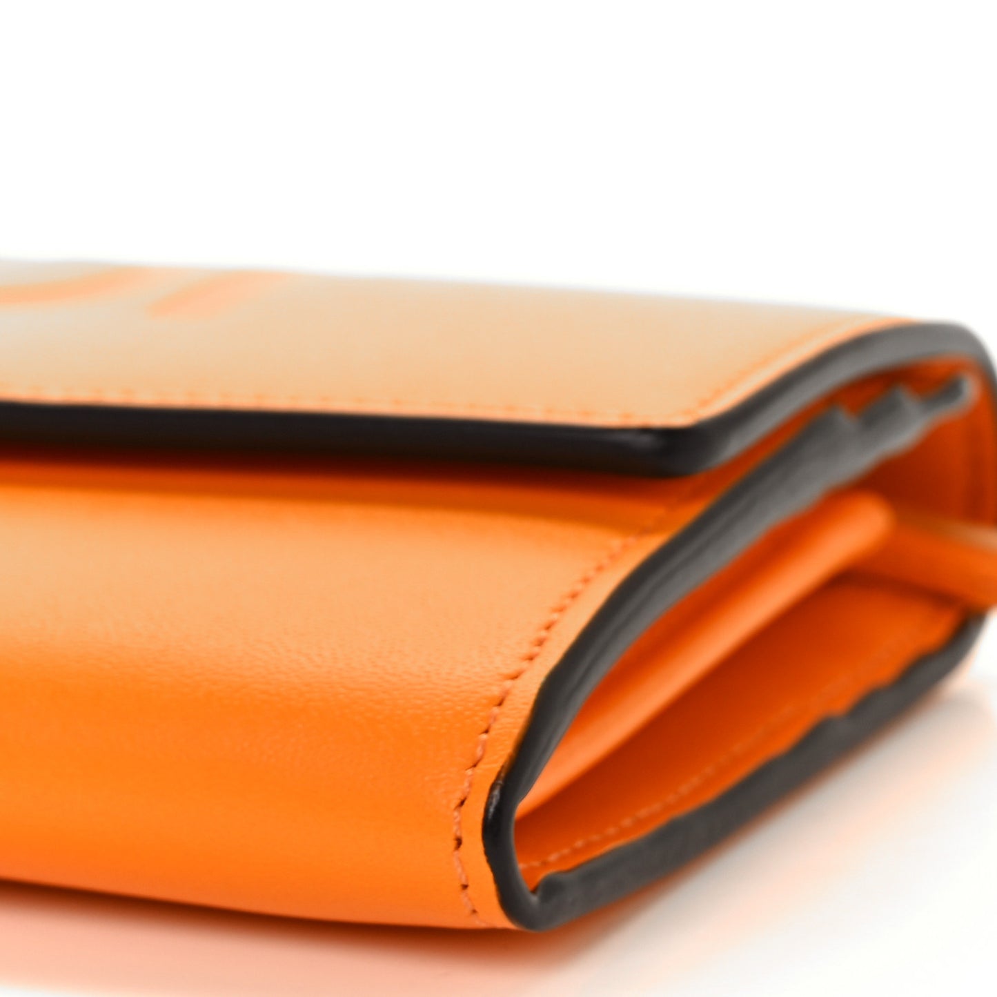 Vitello King Tamponato Logo Embossed Continental Wallet Clementine
