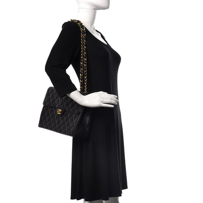 Chanel Lambskin Quilted Jumbo Single Flap Black 2 of 17