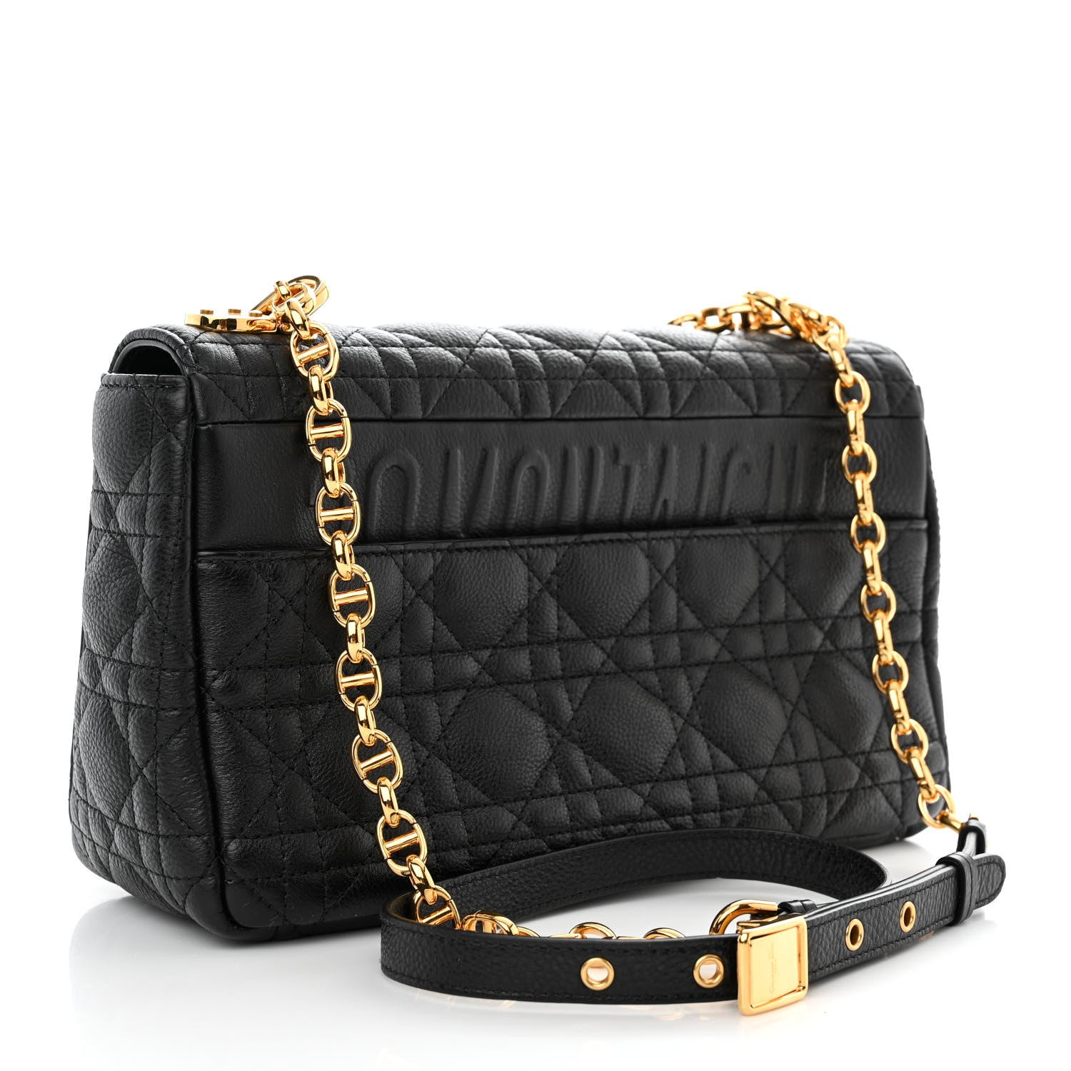 Christian Dior Calfskin Cannage Medium Caro Bag Black 3 of 11