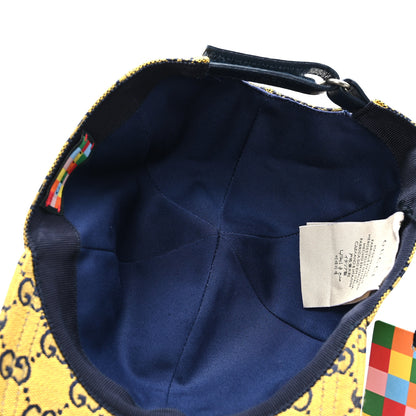 Gucci Monogram Multicolor Retro Interlocking G Baseball Hat M Yellow Blue 6 of 8